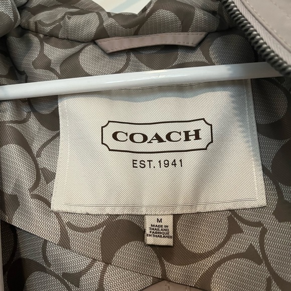 Barely worn Coach rain jacket with signature logo, hood, pockets &cinched waste - Picture 3 of 8
